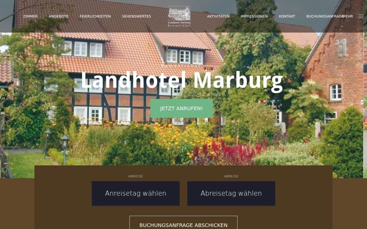 Ekraanipilt saidist landhotel-marburg.de