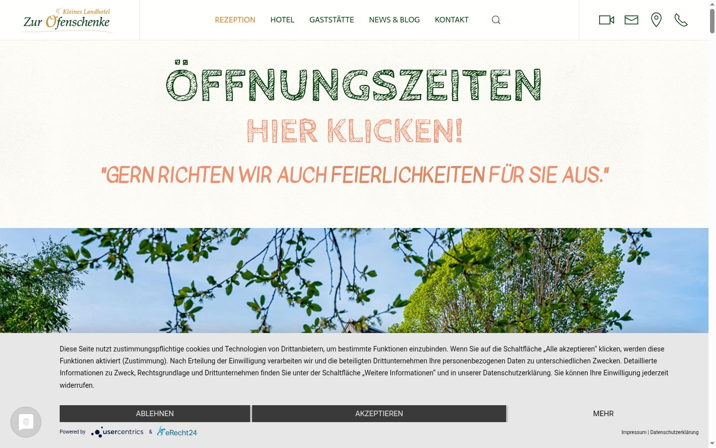 Screenshot of the consent banner shown before any interaction