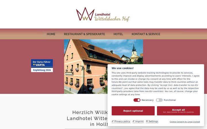 Screenshot of landhotel-wittelsbacher-hof.de