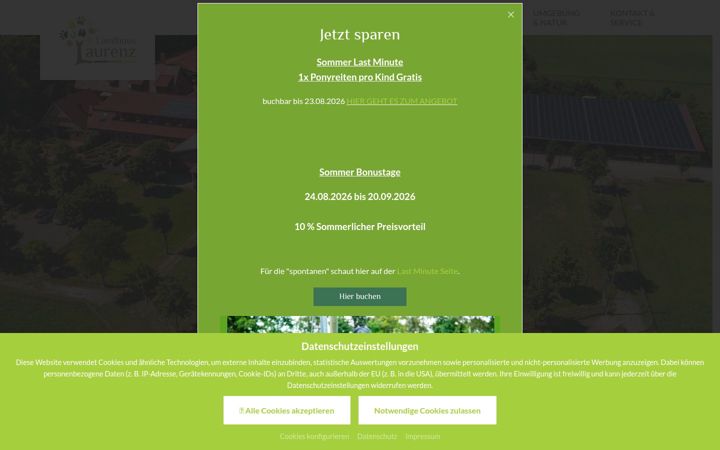 Screenshot of landhuus-laurenz.de