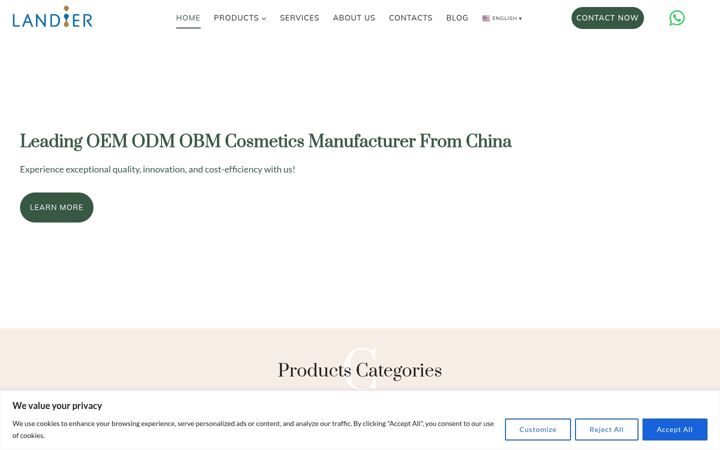 Screenshot of landiercosmetic.com