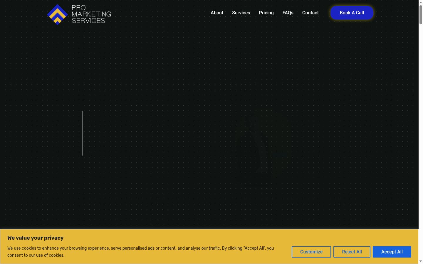 Screenshot of the consent banner shown before any interaction