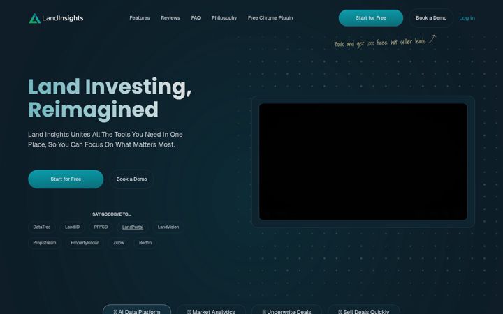 Captură de ecran a landinsights.co