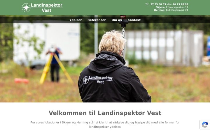 Screenshot of landinspektorvest.dk