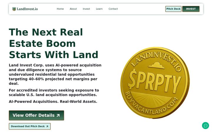 Screenshot του landinvest.io