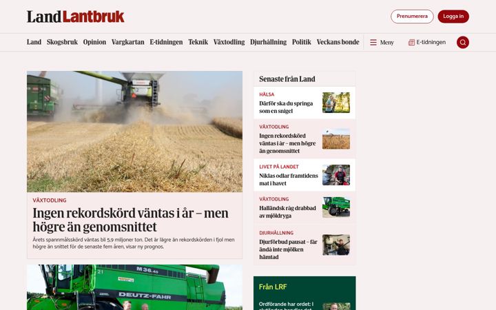 Screenshot of landlantbruk.se