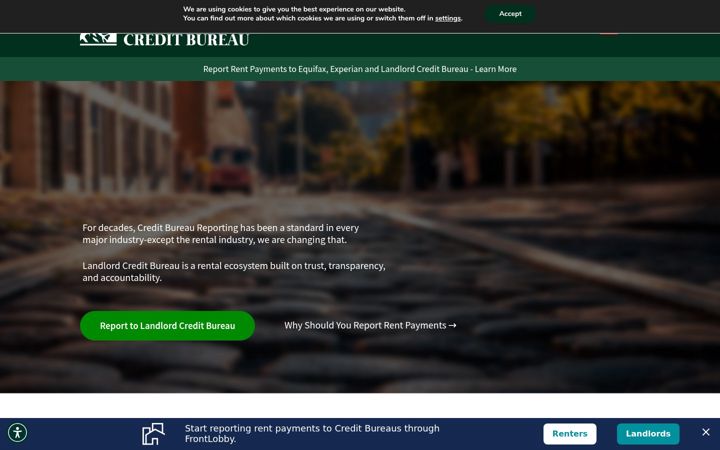 Screenshot of landlordcreditbureau.com
