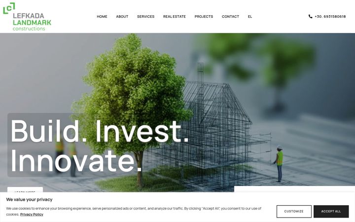 Screenshot of landmark-constructions.com