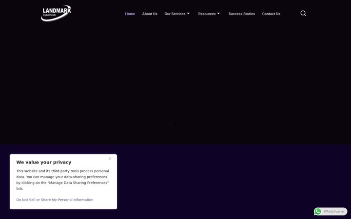 Screenshot of landmarkcybertech.com