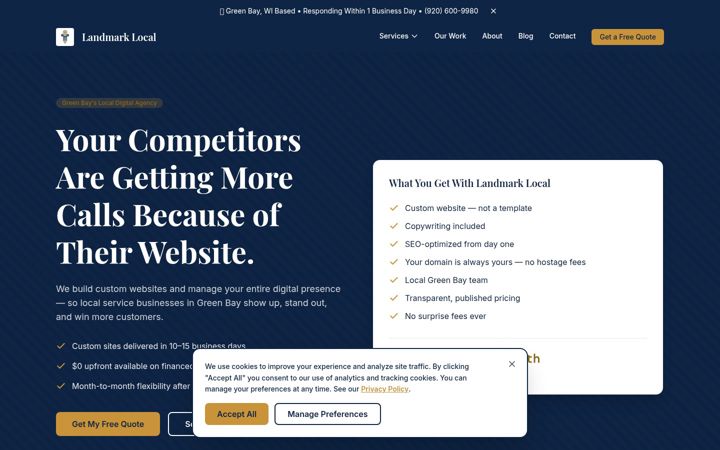 Screenshot of landmarklocalgb.com