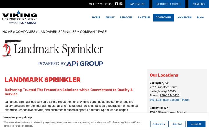 Screenshot of landmarksprinkler.com