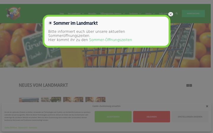 Screenshot of landmarkt-simmozheim.de