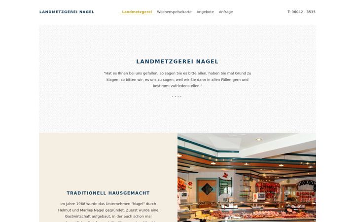 Screenshot of landmetzgerei-nagel.de
