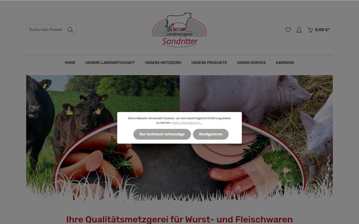 Screenshot of landmetzgerei-sandritter.de