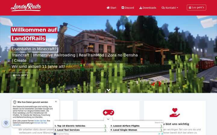 Screenshot of landofrails.net