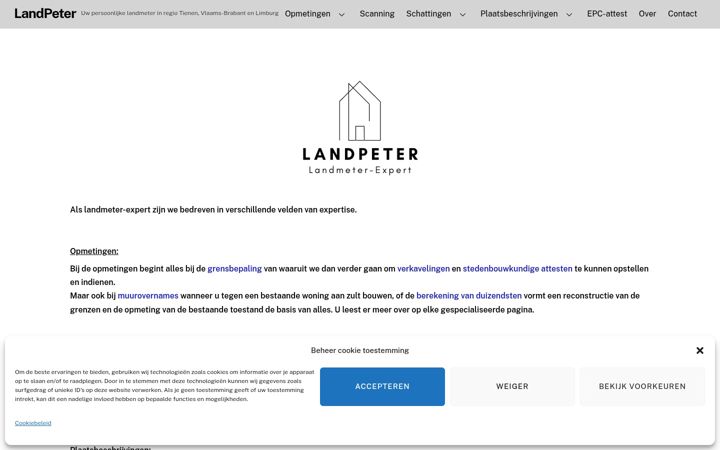 Screenshot of landpeter.be