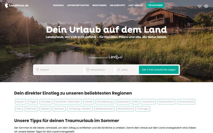Screenshot of landreise.de