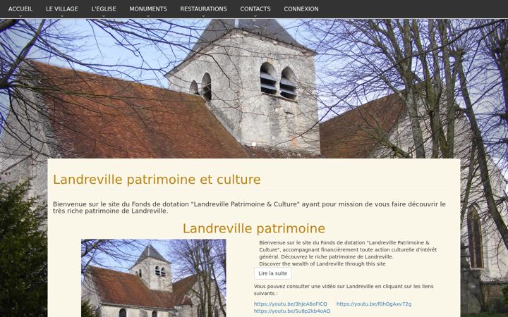 Ekrānuzņēmums no landreville-patrimoine.fr
