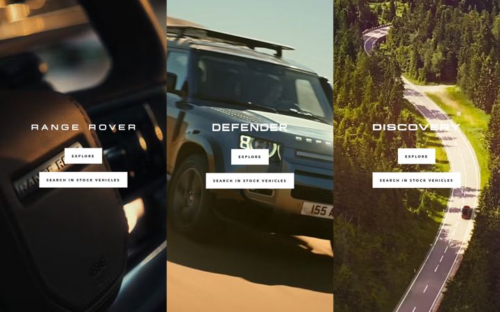 Screenshot of landrover.co.uk
