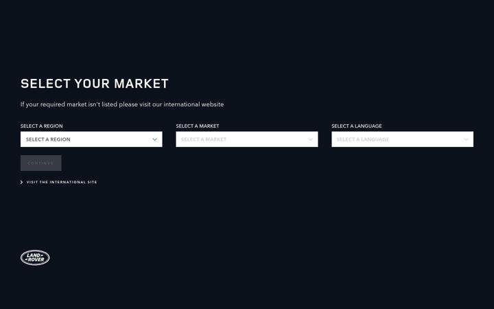 Skærmbillede af landrover.com