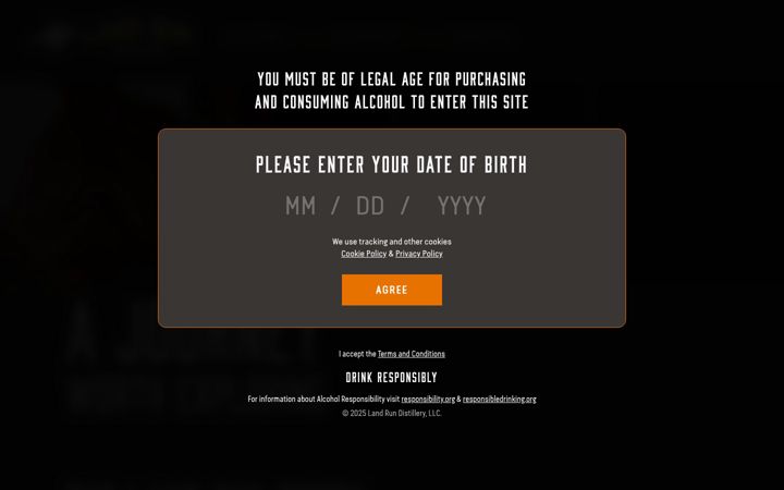 Screenshot of landrundistillery.com