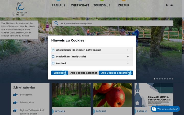 Screenshot of landsberg.de