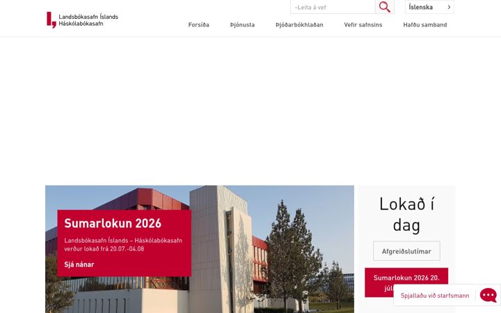 Screenshot of landsbokasafn.is