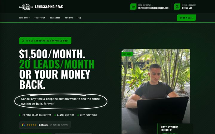 Screenshot of landscapingpeak.com