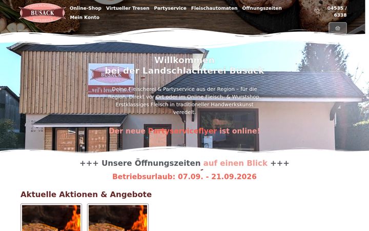 Screenshot of landschlachterei-busack.de