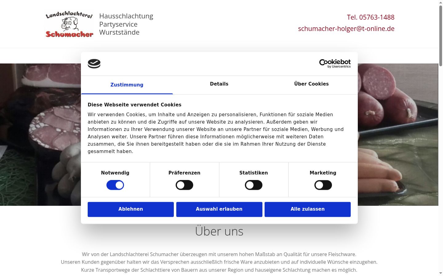 Screenshot of the consent banner shown before any interaction