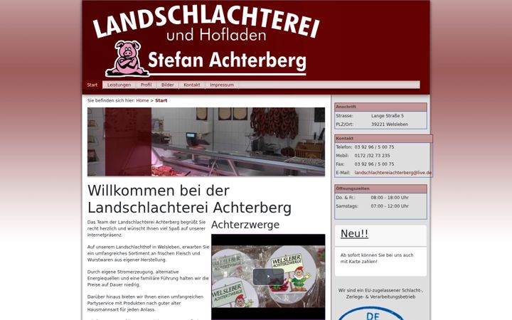 Screenshot of landschlachtereiachterberg.de