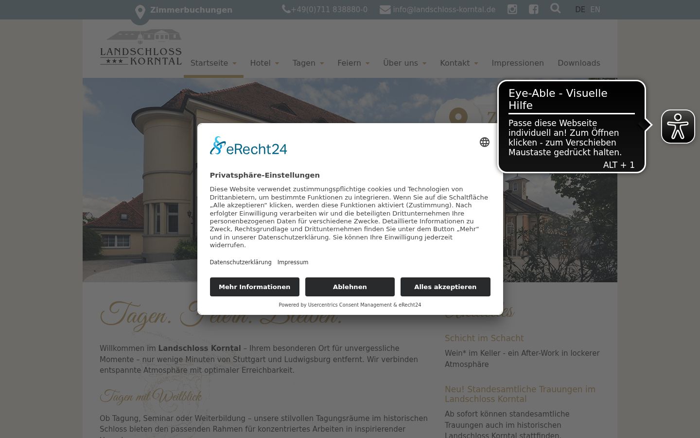 Screenshot of the consent banner shown before any interaction