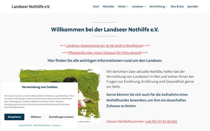 Screenshot of landseer-nothilfe.de