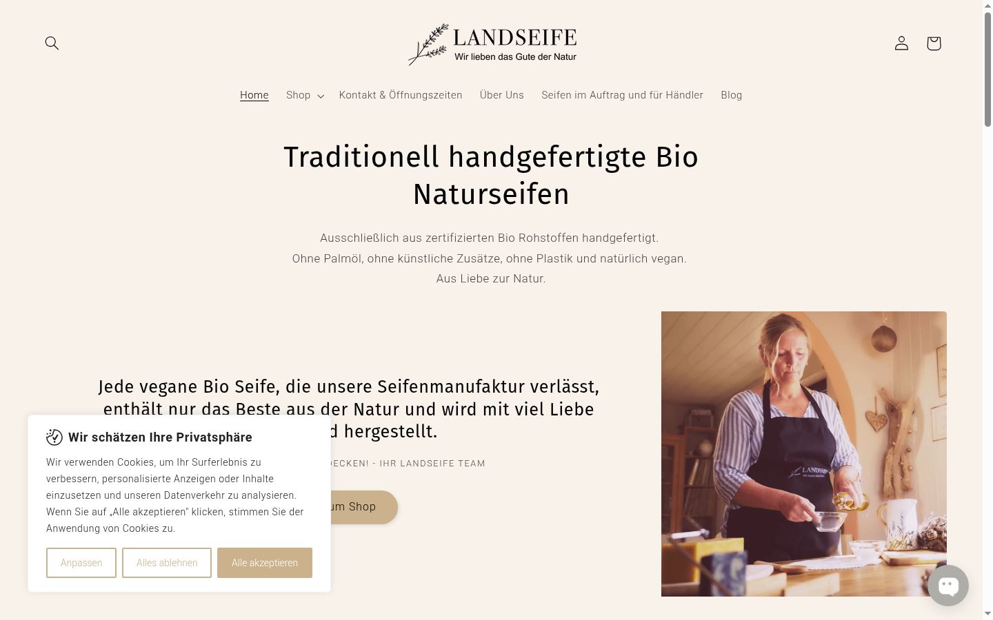 Skærmbillede af samtykkebanneret, som det blev vist før nogen interaktion