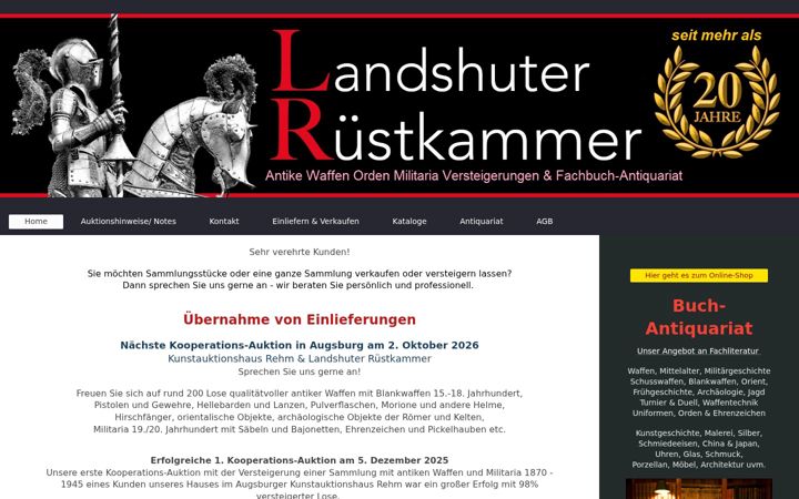 Screenshot of landshuter-ruestkammer.de