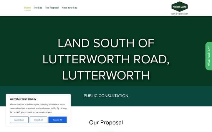 Screenshot of landsouth-lutterworthroad.co.uk