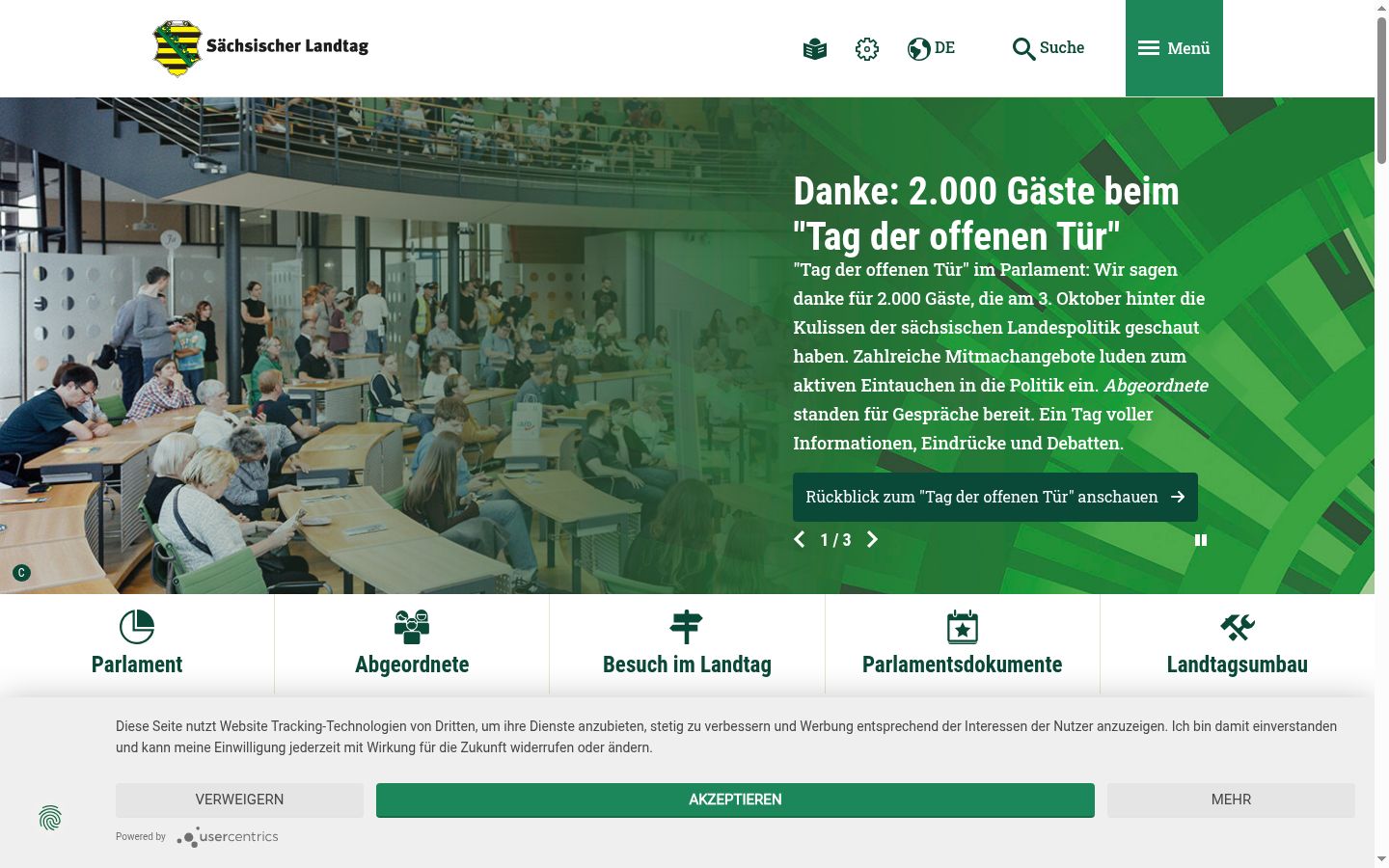 Screenshot del banner di consenso mostrato prima di qualsiasi interazione