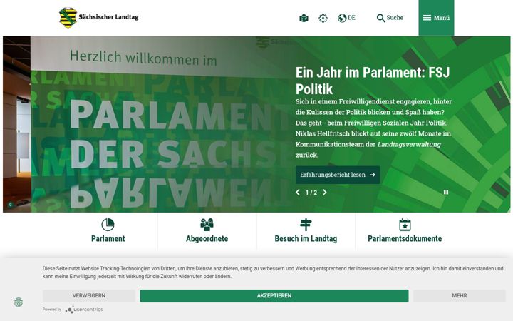 Screenshot of landtag.sachsen.de