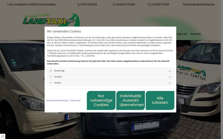Screenshot of landtaxi.de