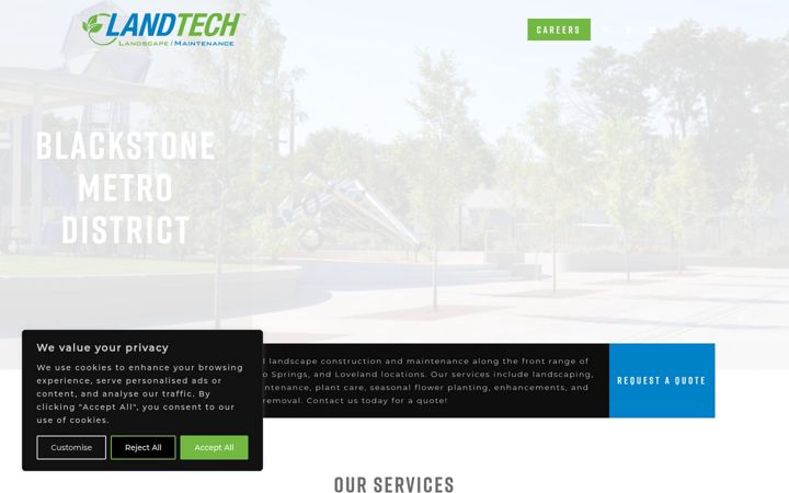 Screenshot of landtechcontractors.com
