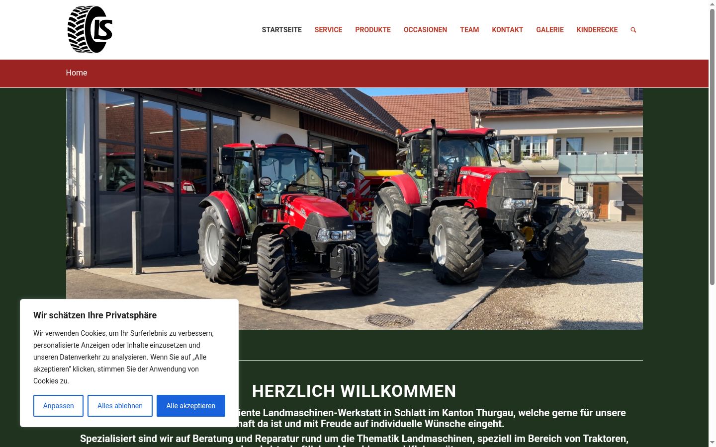Screenshot des Einwilligungsbanners vor jeglicher Interaktion