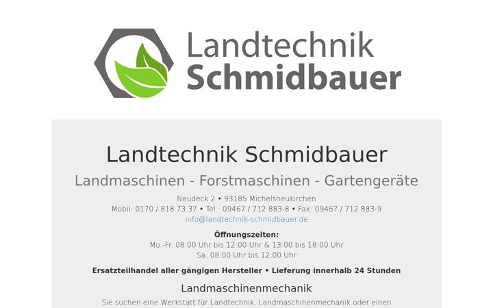 Screenshot of landtechnik-schmidbauer.de