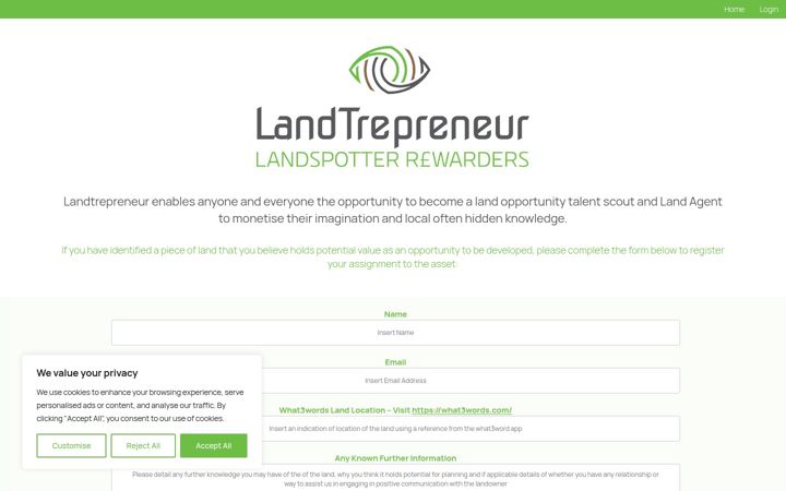 Screenshot of landtrepreneur.co.uk