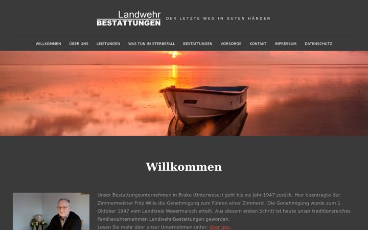 Screenshot of landwehr-bestattungen.de