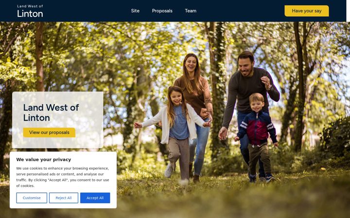 Screenshot of landwestoflinton.co.uk