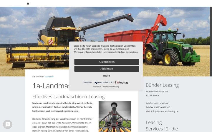 Screenshot of landwirtschafts-leasing.de