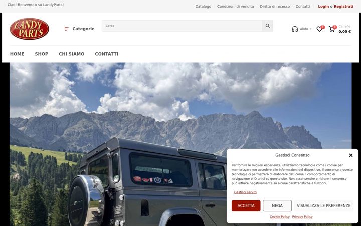 Screenshot of landypartshop.it