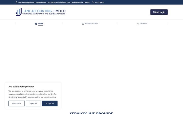 Screenshot of laneaccounting.co.uk