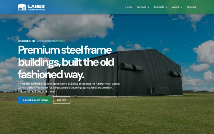 Screenshot of lanesconstruction.co.uk