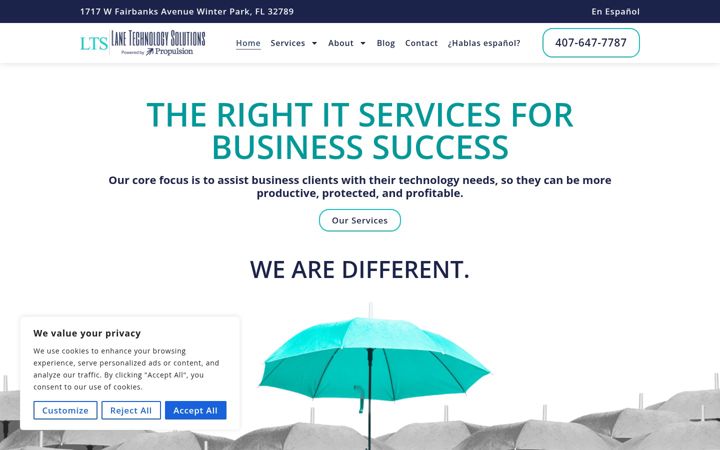 Screenshot of lanetechnologysolutions.com